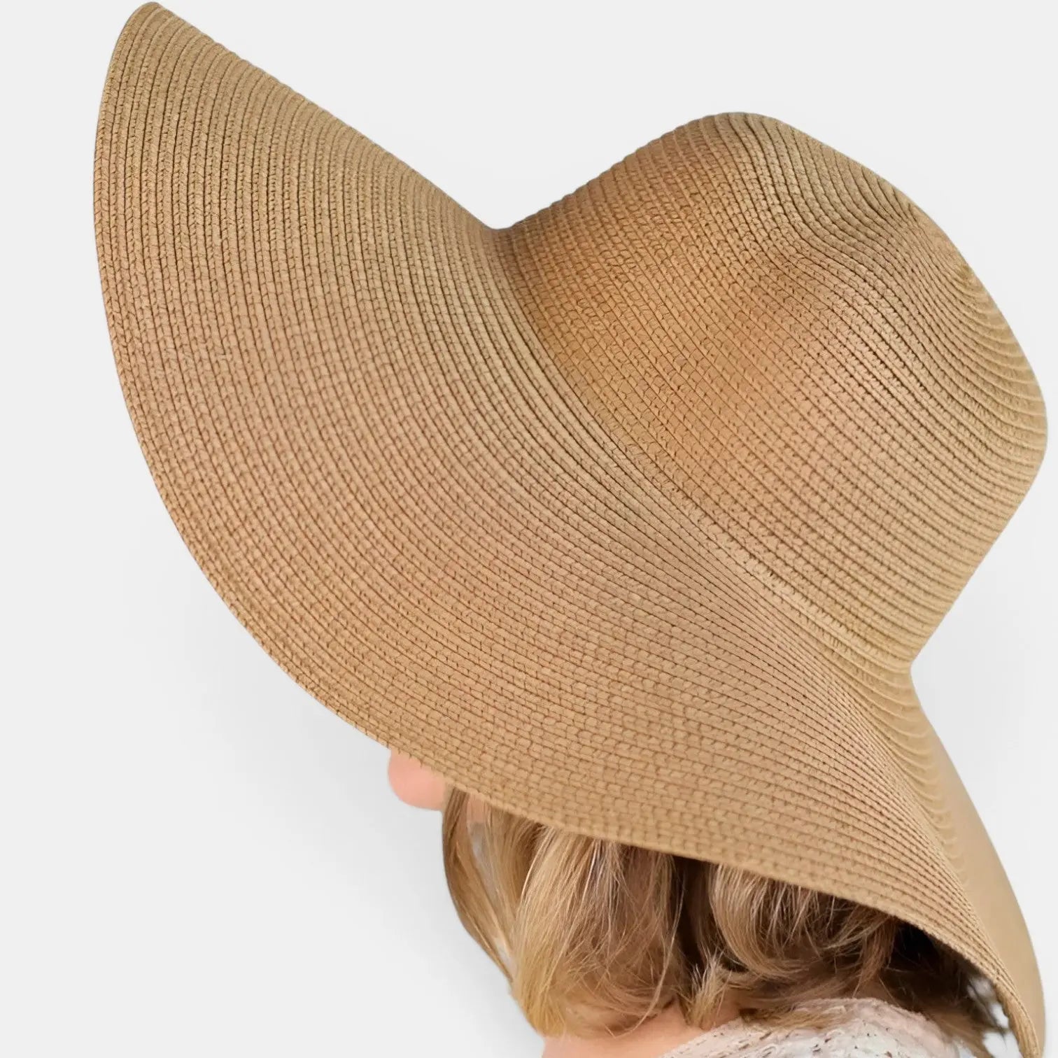Chapeau Paille Tressée Bord Extra Large Protection Solaire Femme La Boutique du Chapeau