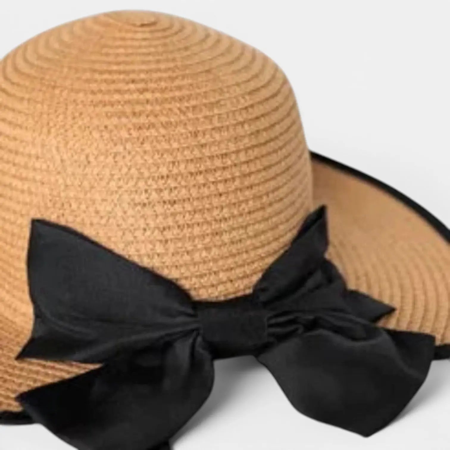 Chapeau Paille Tressée Bord Large Nœud Noir Femme La Boutique du Chapeau