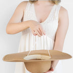 Chapeau Paille Tressée Bord Extra Large Protection Solaire Femme La Boutique du Chapeau