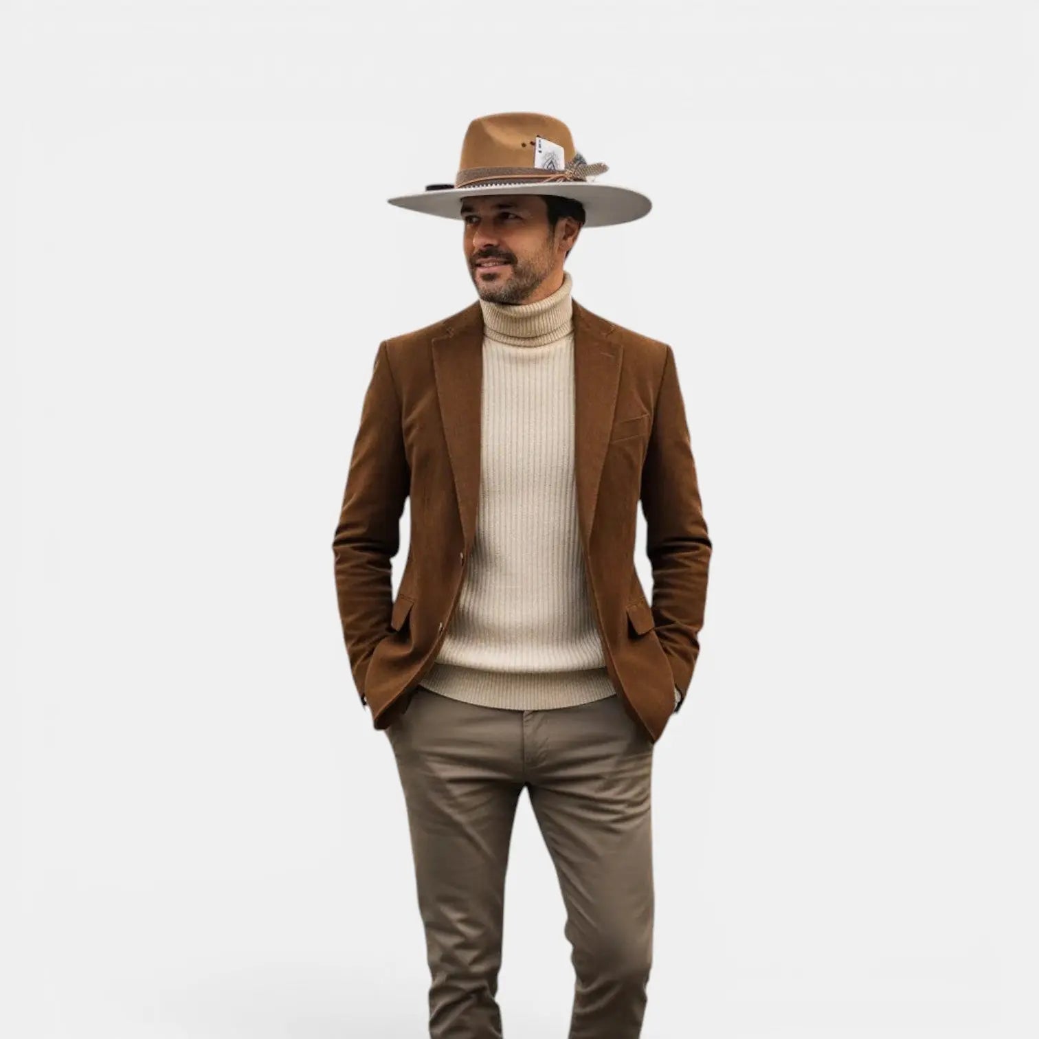 Chapeau Fedora Effet Suédine Carte As et Plume Homme La Boutique du Chapeau