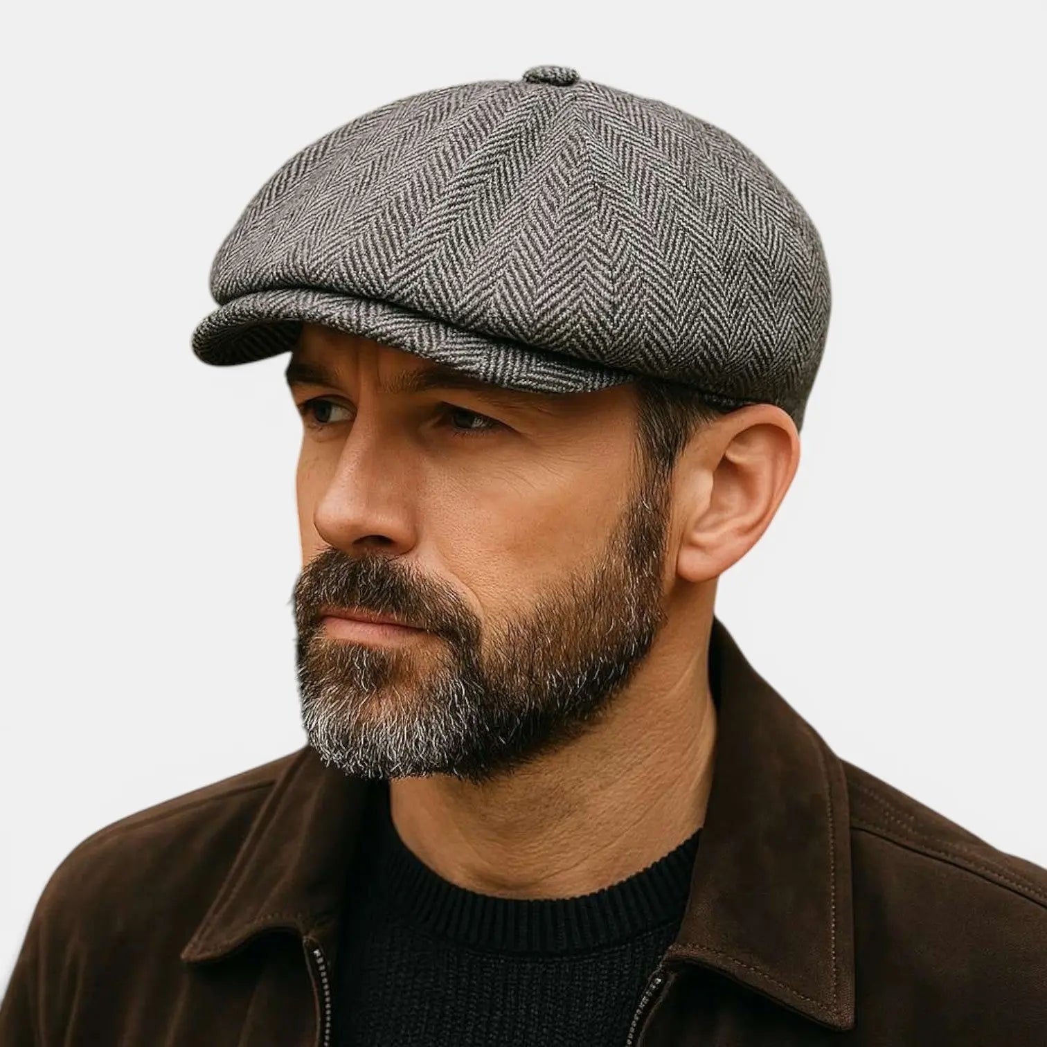 Casquette Gavroche Tweed Herringbone Homme La Boutique du Chapeau