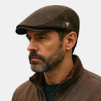 Casquette Gavroche Rétro Patch Cuir Homme La Boutique du Chapeau