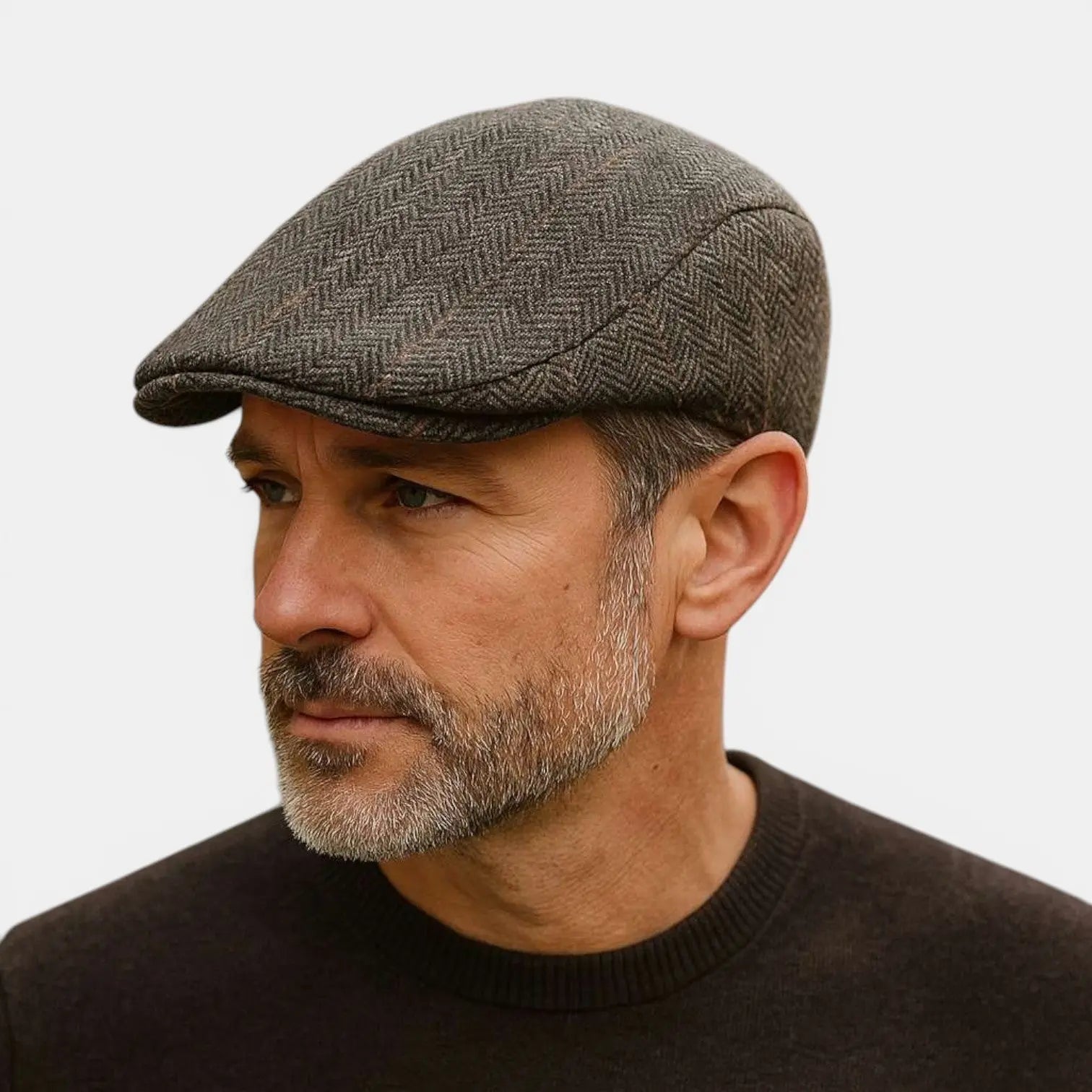 Casquette Gavroche Tweed Herringbone Fils Rouges Homme La Boutique du Chapeau