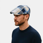 Casquette Gavroche Coton Lin Motif Carreaux Homme La Boutique du Chapeau