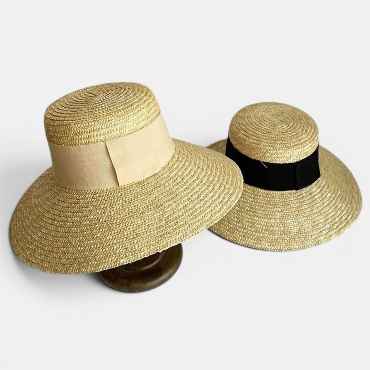 Chapeau Paille Bord Large Femme Ruban Crème La Boutique du Chapeau