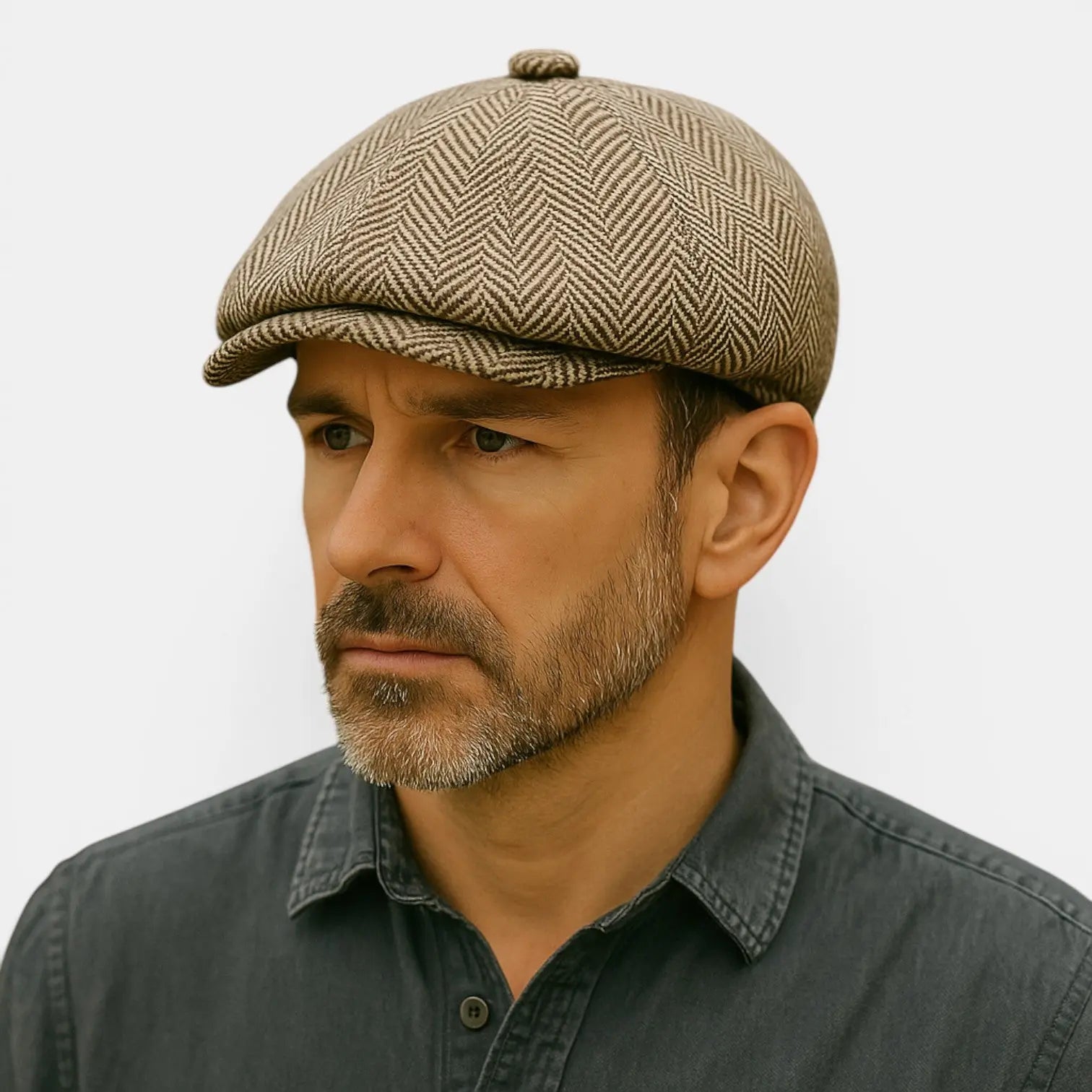 Casquette Gavroche Tweed Herringbone Homme La Boutique du Chapeau