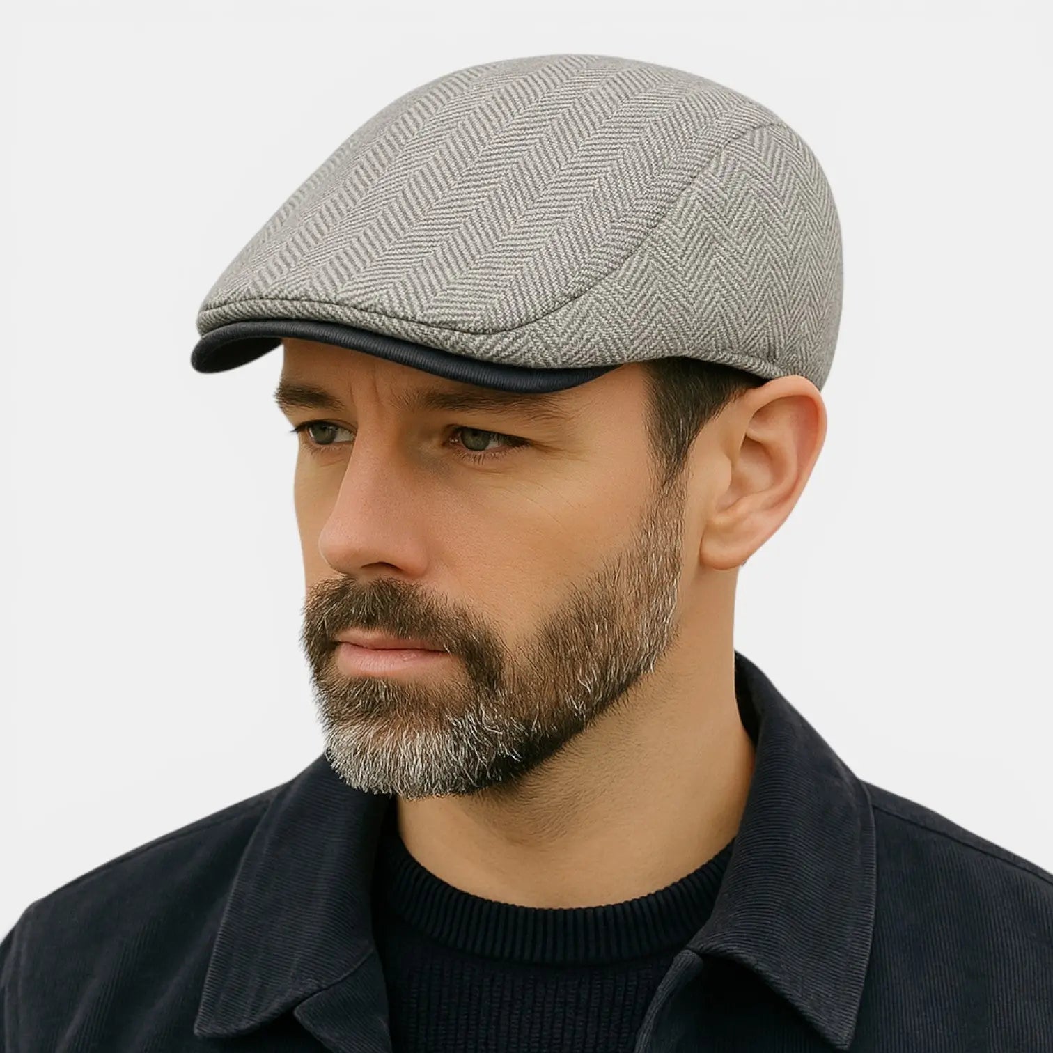 Casquette Gavroche Tweed Herringbone Visière Contraste Homme La Boutique du Chapeau