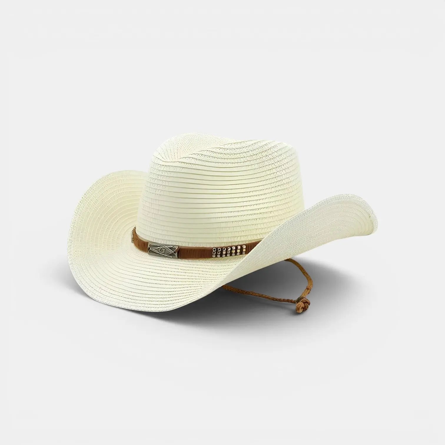 Chapeau Paille Cowboy Bord Large Femme