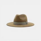Chapeau Panama Paille Bord Large Unisexe Bandeau Rayé La Boutique du Chapeau