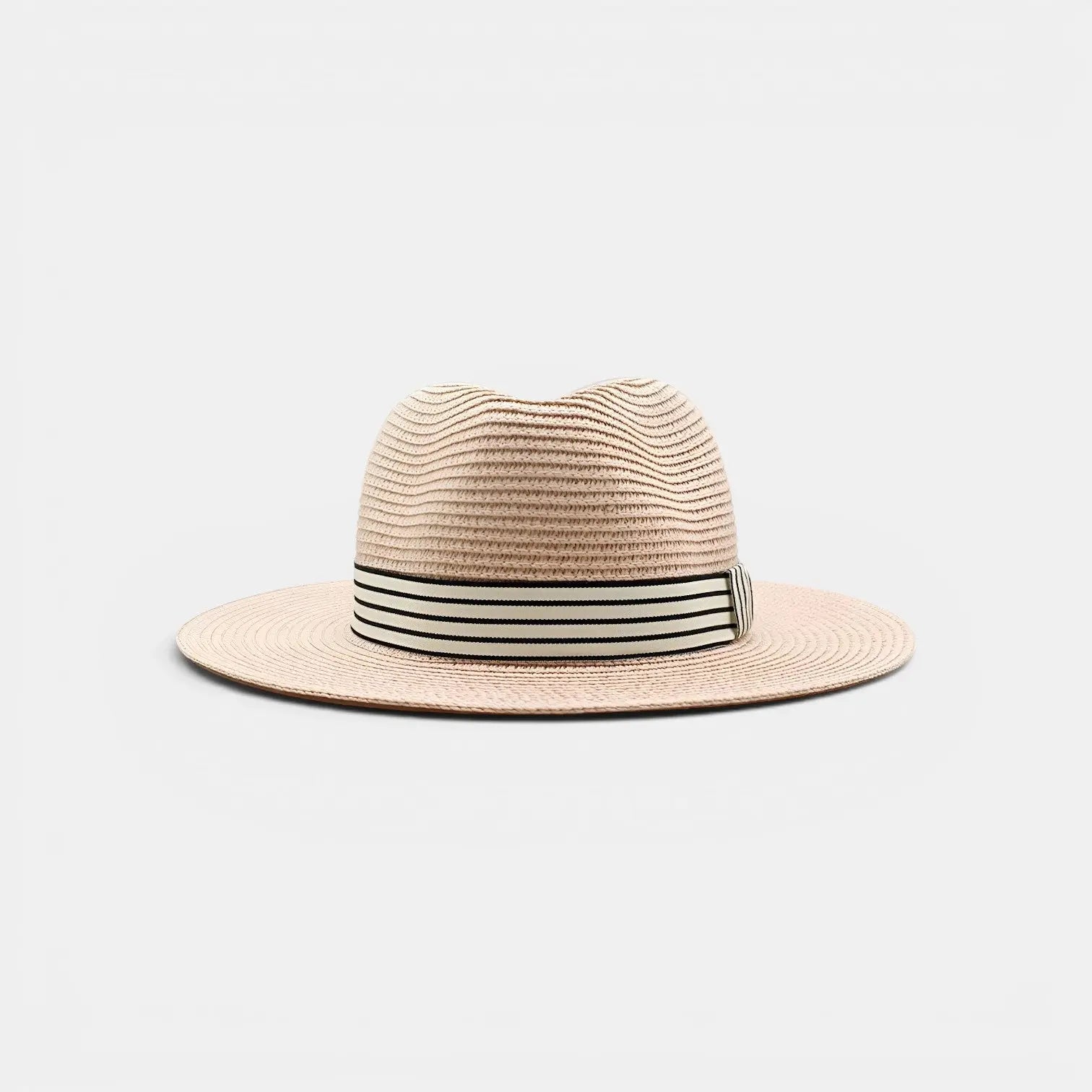 Chapeau Panama Paille Bord Large Unisexe Bandeau Rayé La Boutique du Chapeau