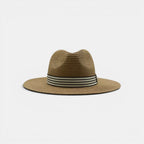 Chapeau Panama Paille Bord Large Unisexe Bandeau Rayé La Boutique du Chapeau