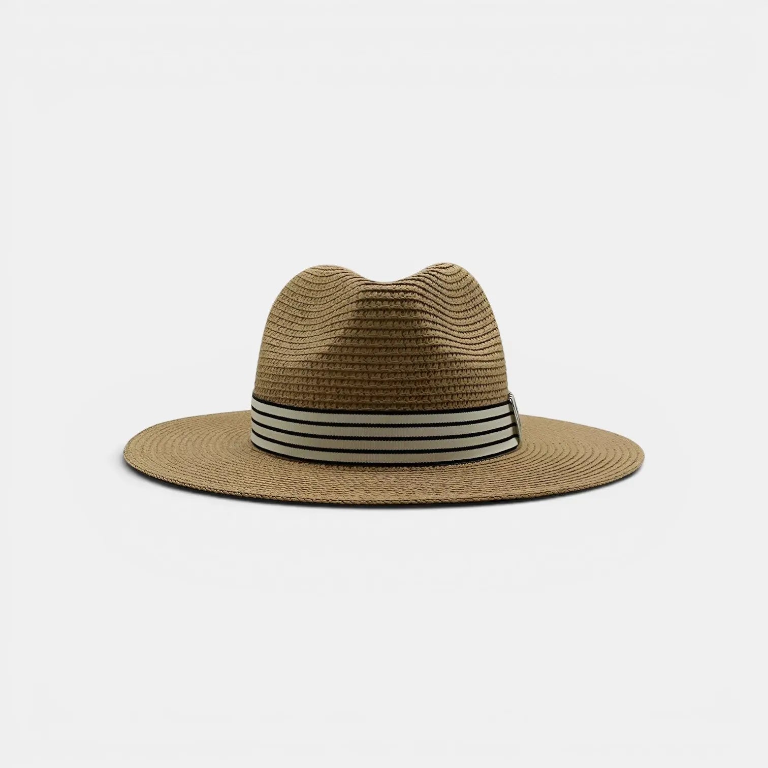 Chapeau Panama Paille Bord Large Unisexe Bandeau Rayé