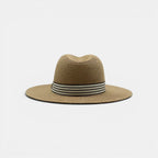 Chapeau Panama Paille Bord Large Unisexe Bandeau Rayé La Boutique du Chapeau