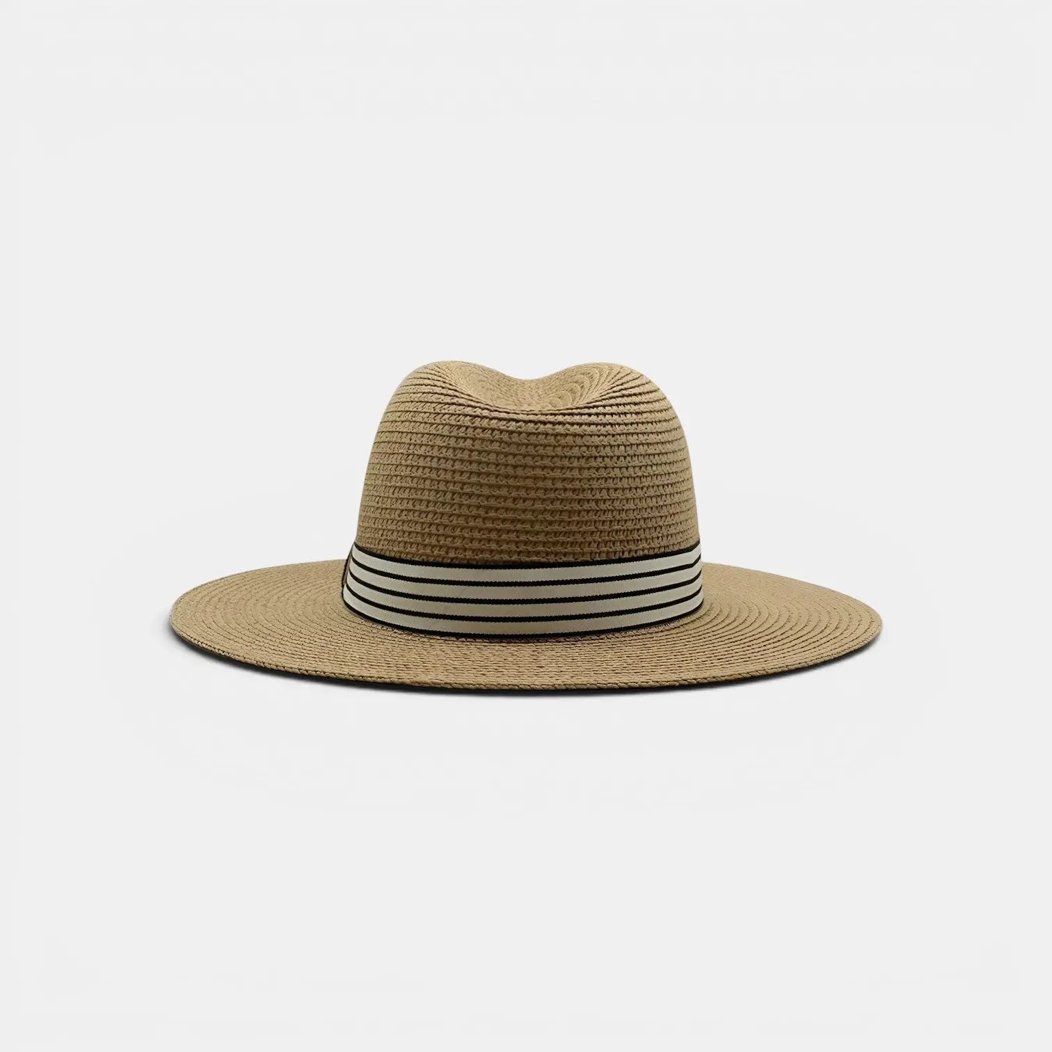 Chapeau Panama Paille Bord Large Unisexe Bandeau Rayé La Boutique du Chapeau