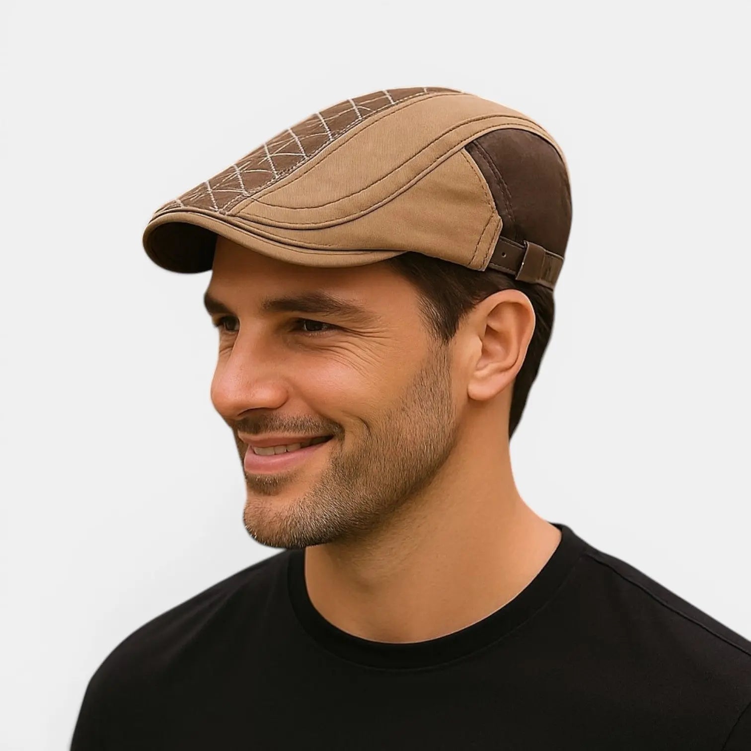 Béret Gavroche Coton Bicolore Surpiqûres Homme La Boutique du Chapeau
