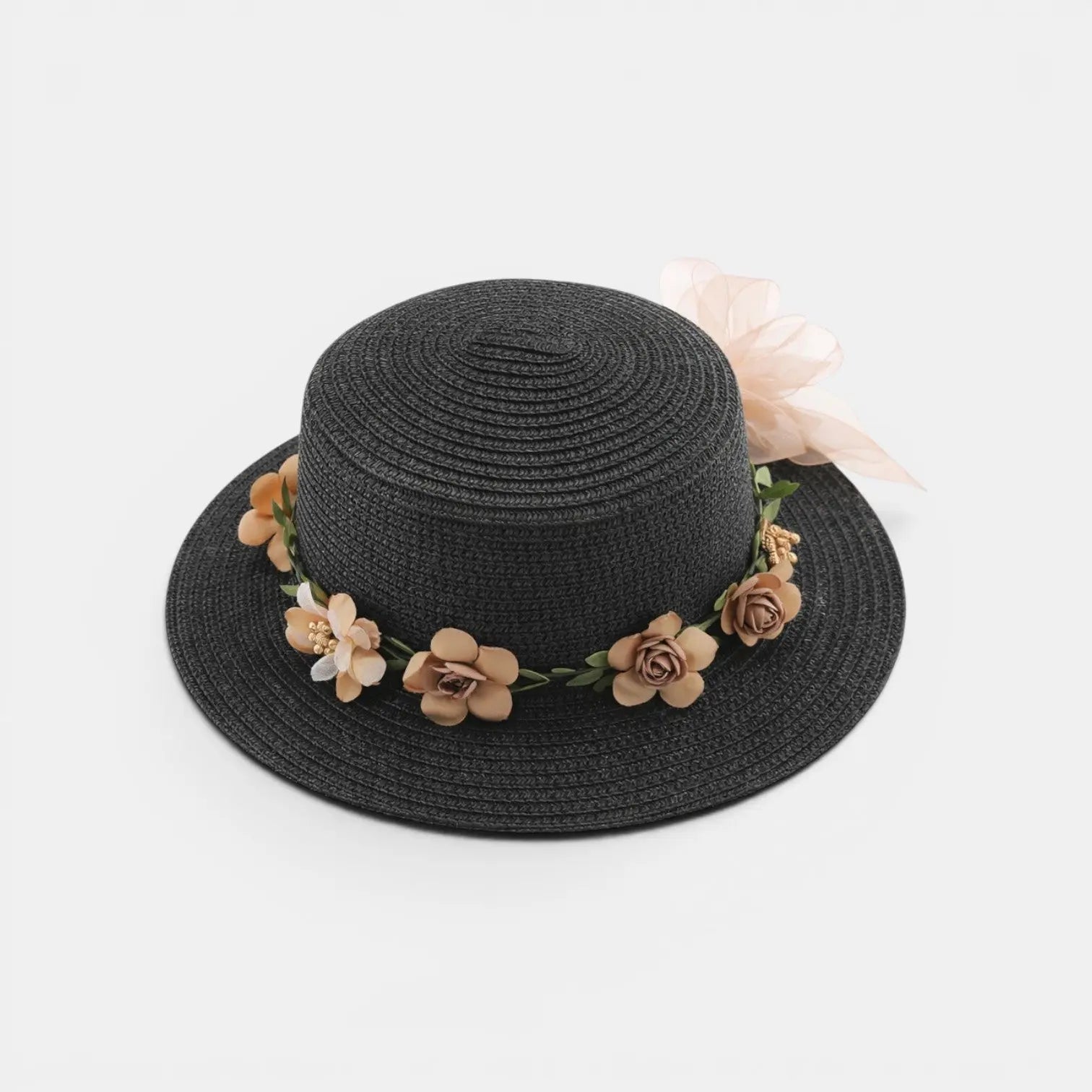 Chapeau Paille Fleurs Couronne Florale Femme La Boutique du Chapeau