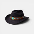 Chapeau Cowboy Laine Feutre Concho Turquoise Unisexe La Boutique du Chapeau