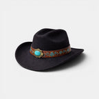 Chapeau Cowboy Laine Feutre Concho Turquoise Unisexe La Boutique du Chapeau