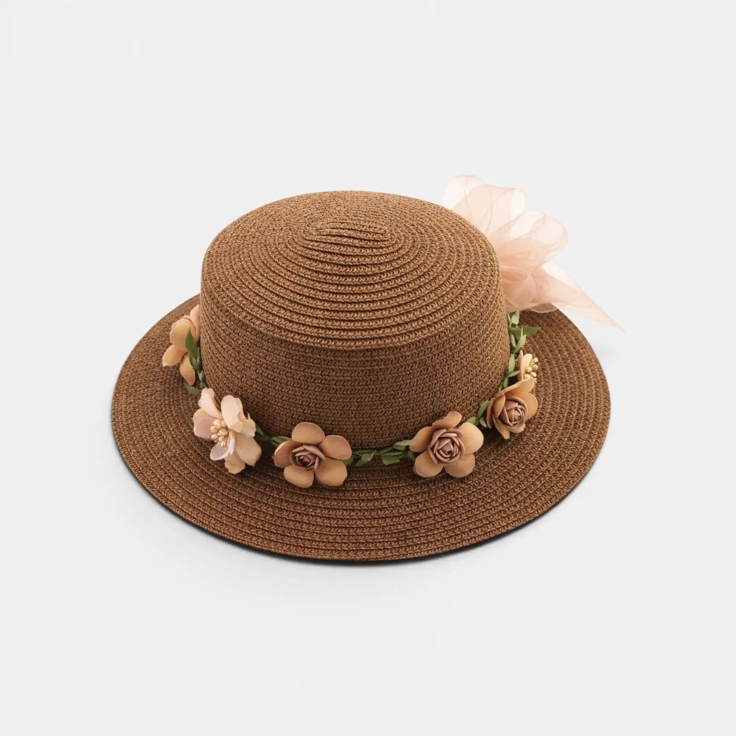 Chapeau Paille Fleurs Couronne Florale Femme La Boutique du Chapeau