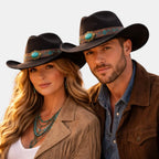Chapeau Cowboy Laine Feutre Concho Turquoise Unisexe La Boutique du Chapeau