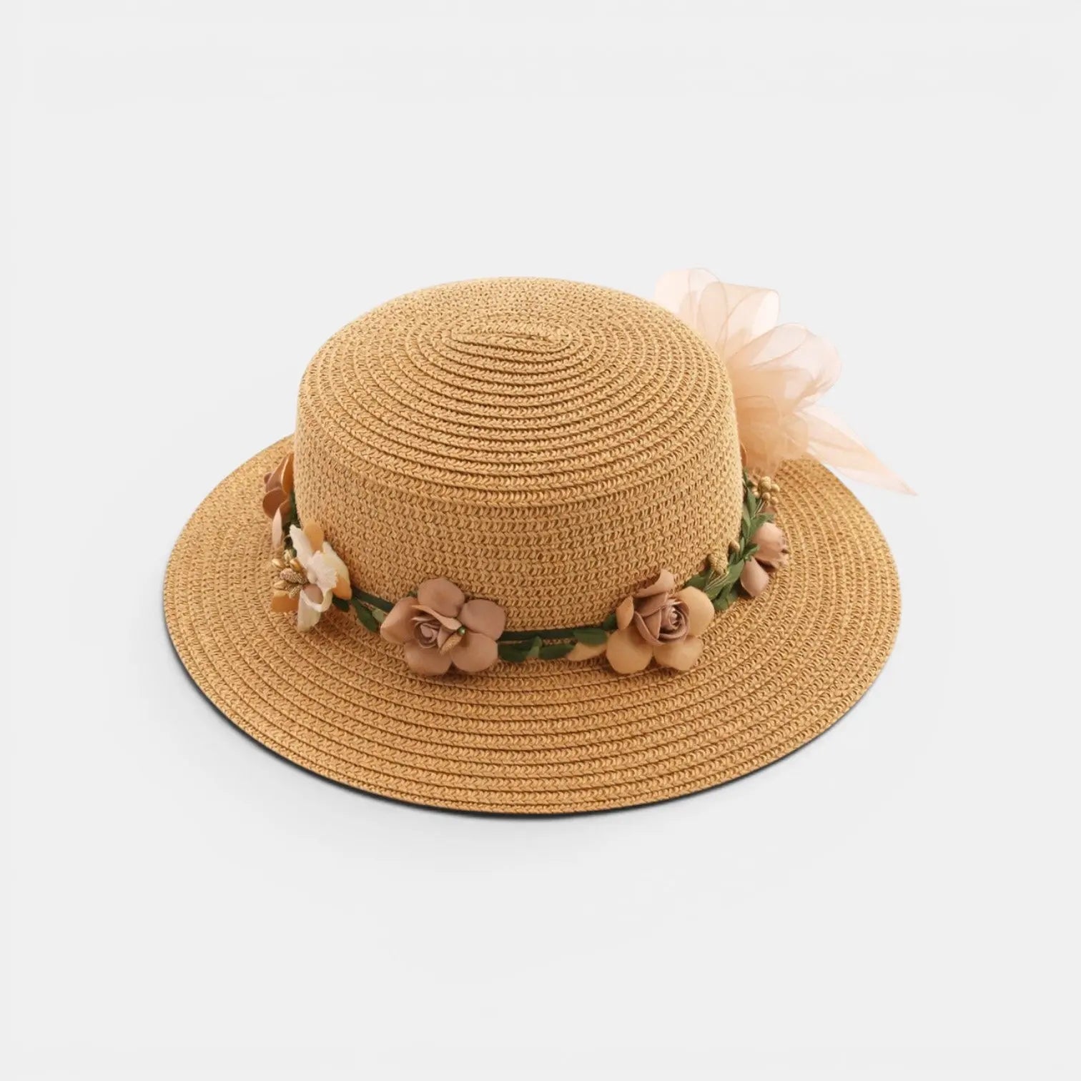 Chapeau Paille Fleurs Couronne Florale Femme La Boutique du Chapeau