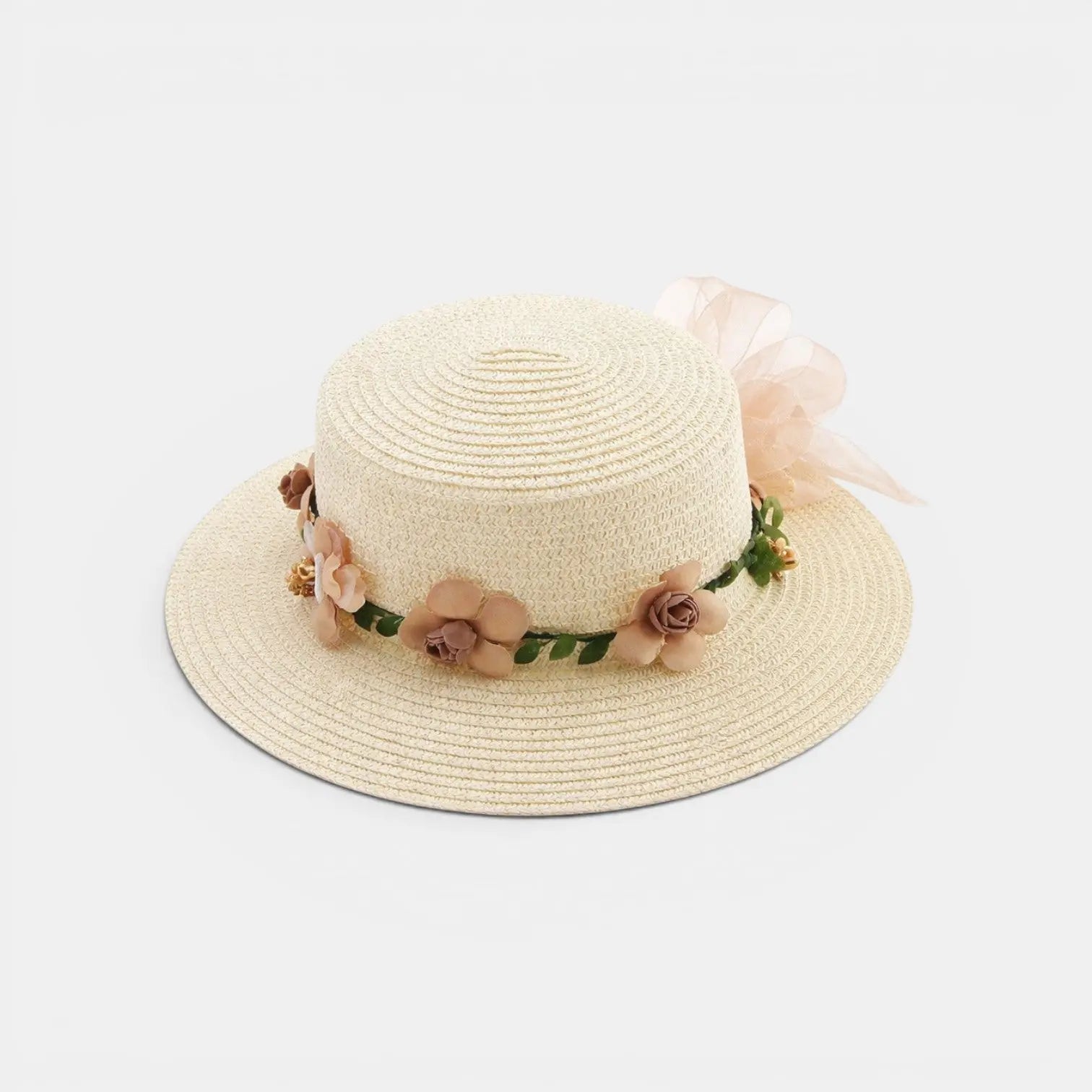 Chapeau Paille Fleurs Couronne Florale Femme La Boutique du Chapeau