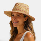 Chapeau Paille Fedora Brodé Femme La Boutique du Chapeau