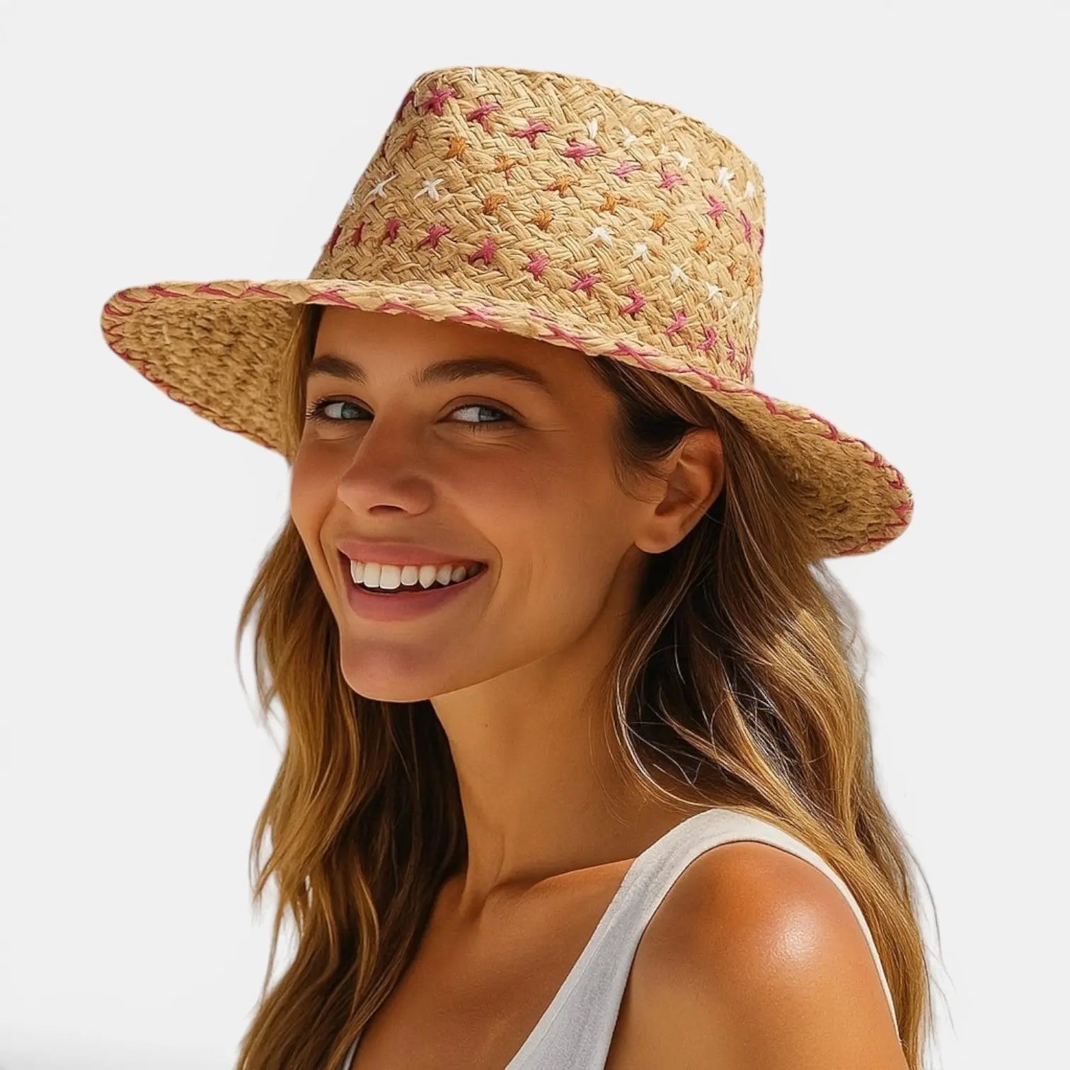 Chapeau Paille Fedora Brodé Femme La Boutique du Chapeau