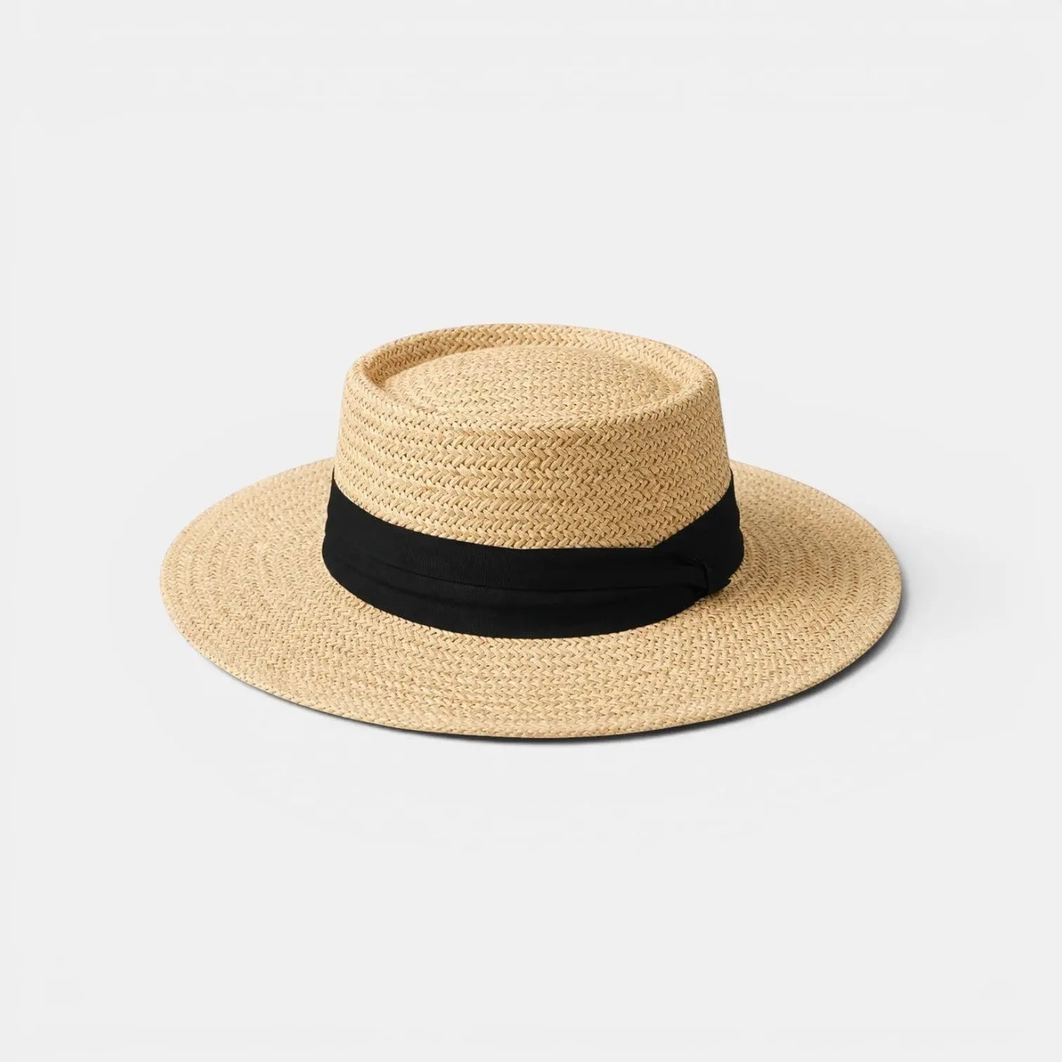 Chapeau Paille Canotier Bord Large Ruban Femme La Boutique du Chapeau