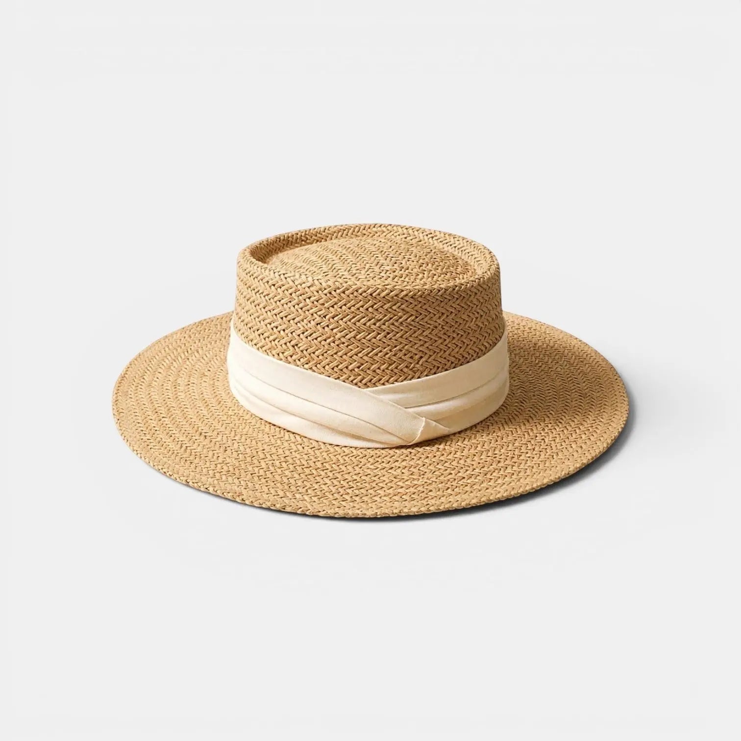 Chapeau Paille Canotier Bord Large Ruban Femme La Boutique du Chapeau
