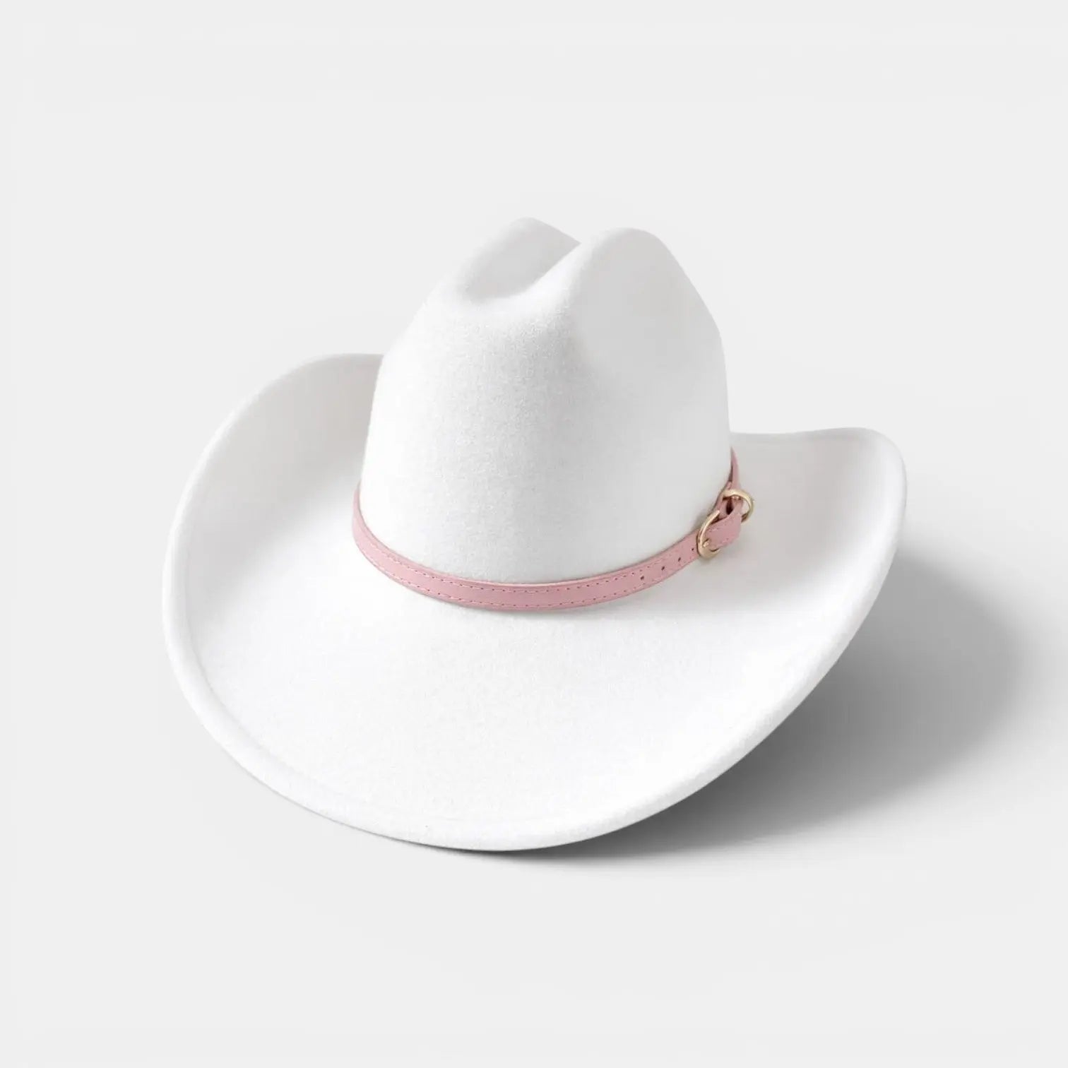 Chapeau Cowboy Feutre Blanc Bande Cuir Colorée Unisexe La Boutique du Chapeau