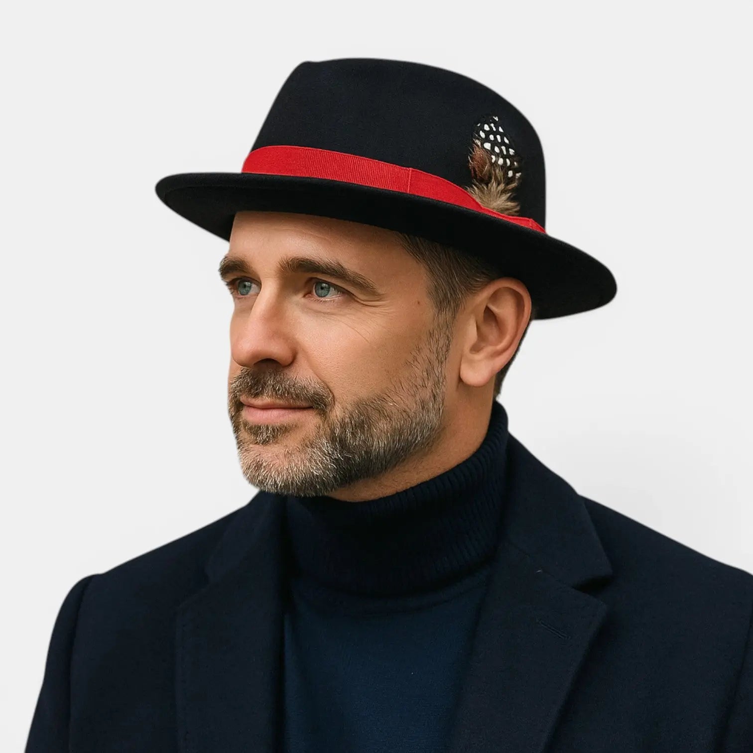 Chapeau Fedora Laine Plume Homme Femme