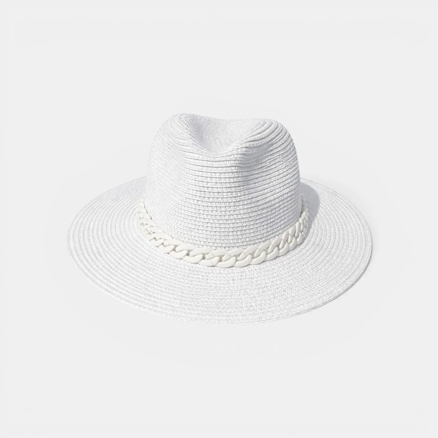 Chapeau Paille Panama Bandeau Chaîne Femme Homme