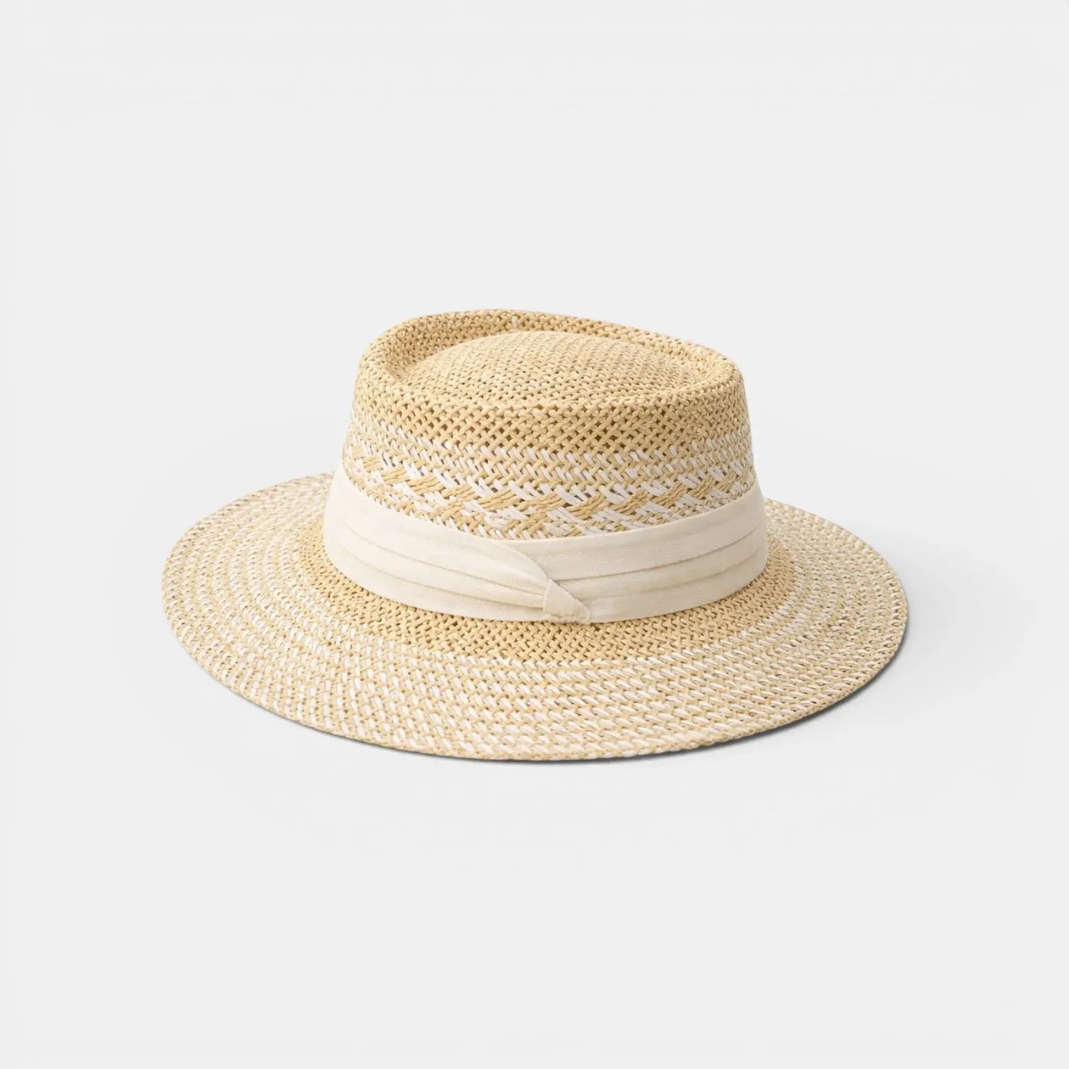 Chapeau Paille Bord Large Tressé Mixte Ruban Blanc La Boutique du Chapeau