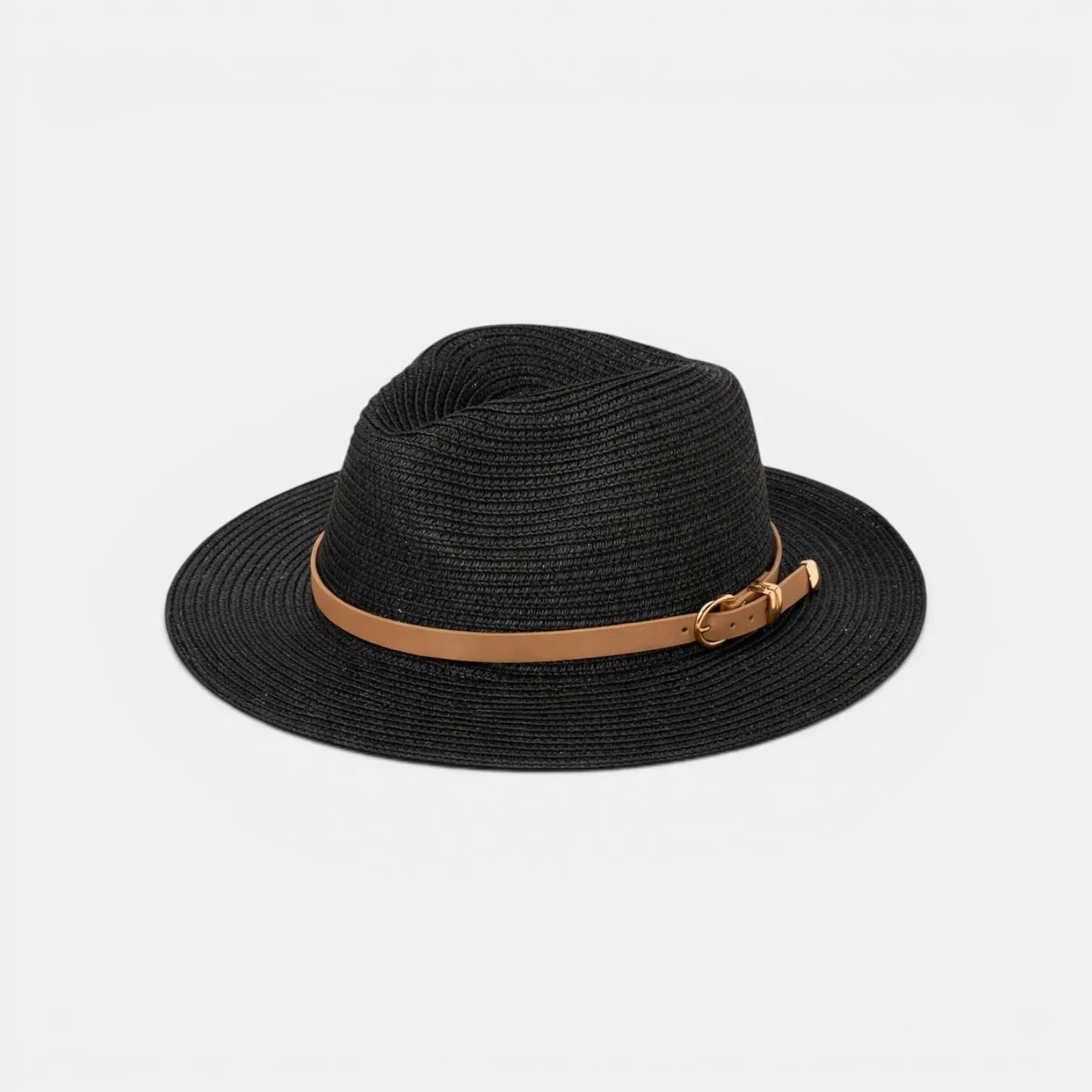 Chapeau Panama Paille Bande Cuir Unisexe