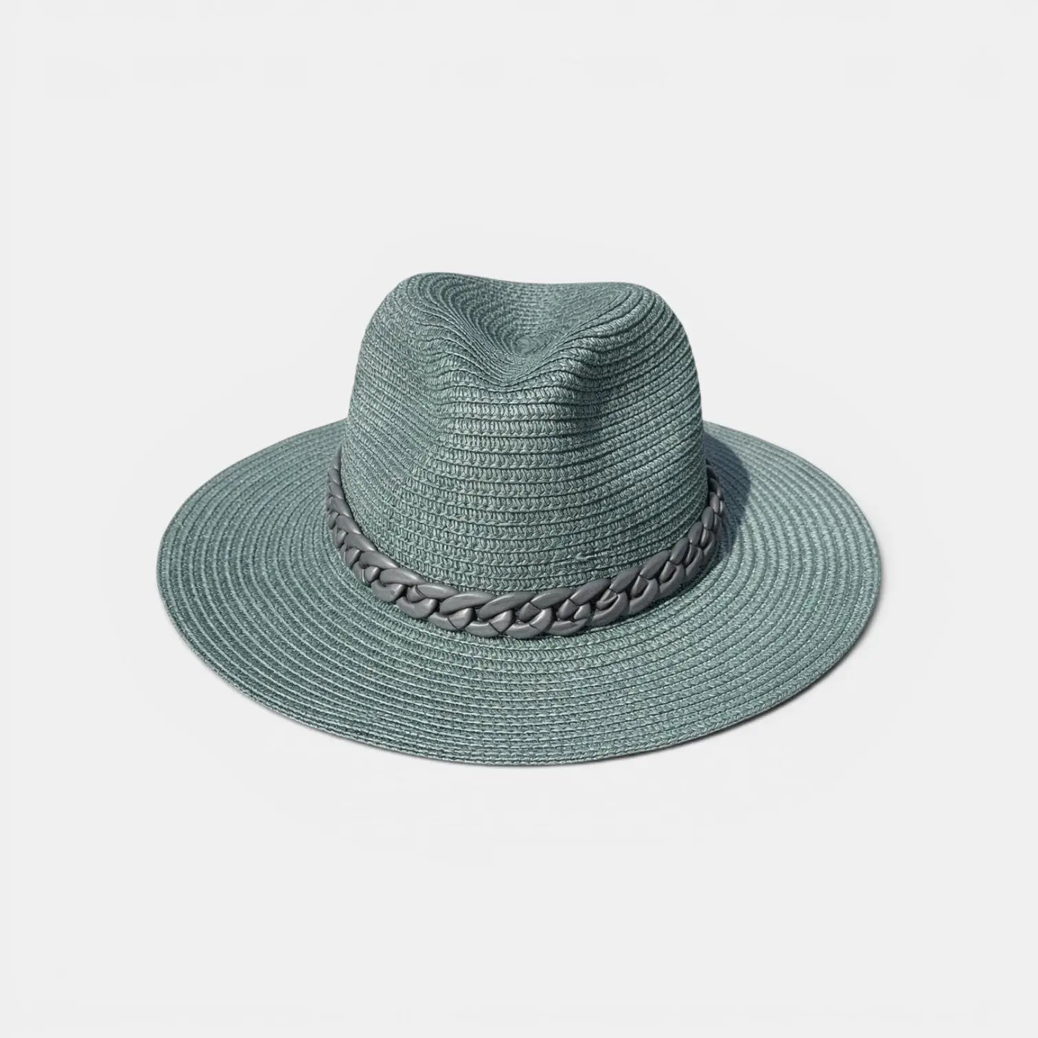 Chapeau Paille Panama Bandeau Chaîne Femme Homme