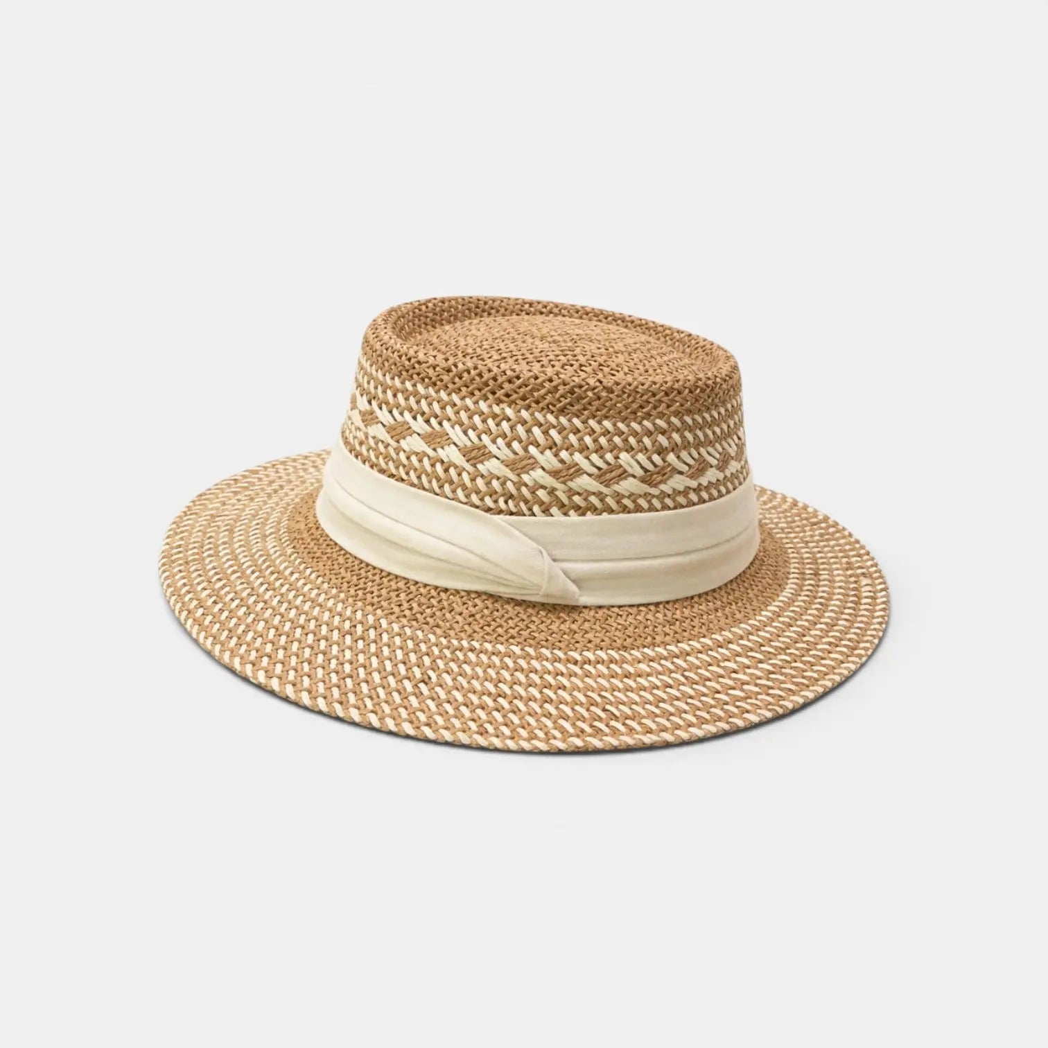 Chapeau Paille Bord Large Tressé Mixte Ruban Blanc La Boutique du Chapeau