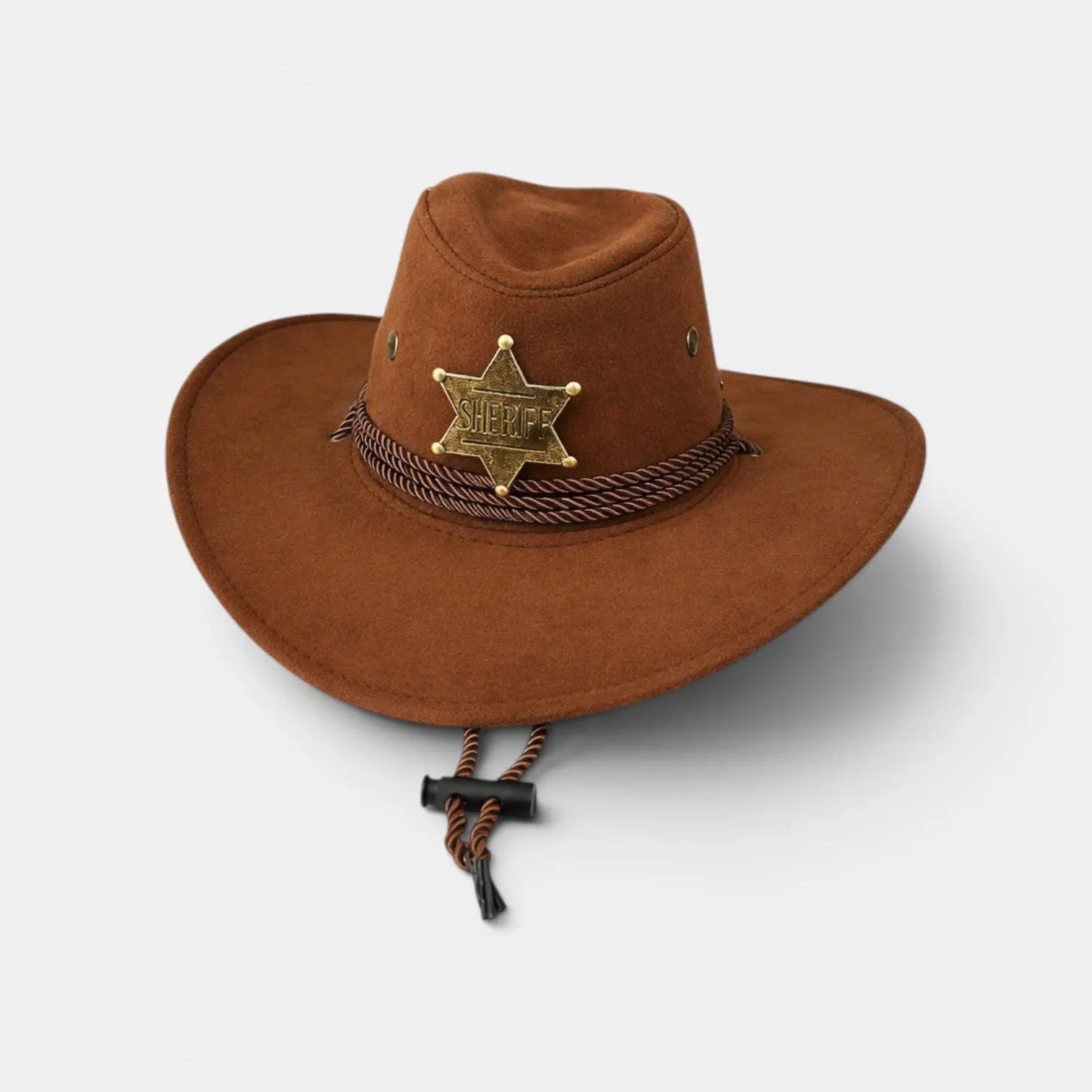 Chapeau Cowboy Sheriff Suédine Étoile Badge Unisexe
