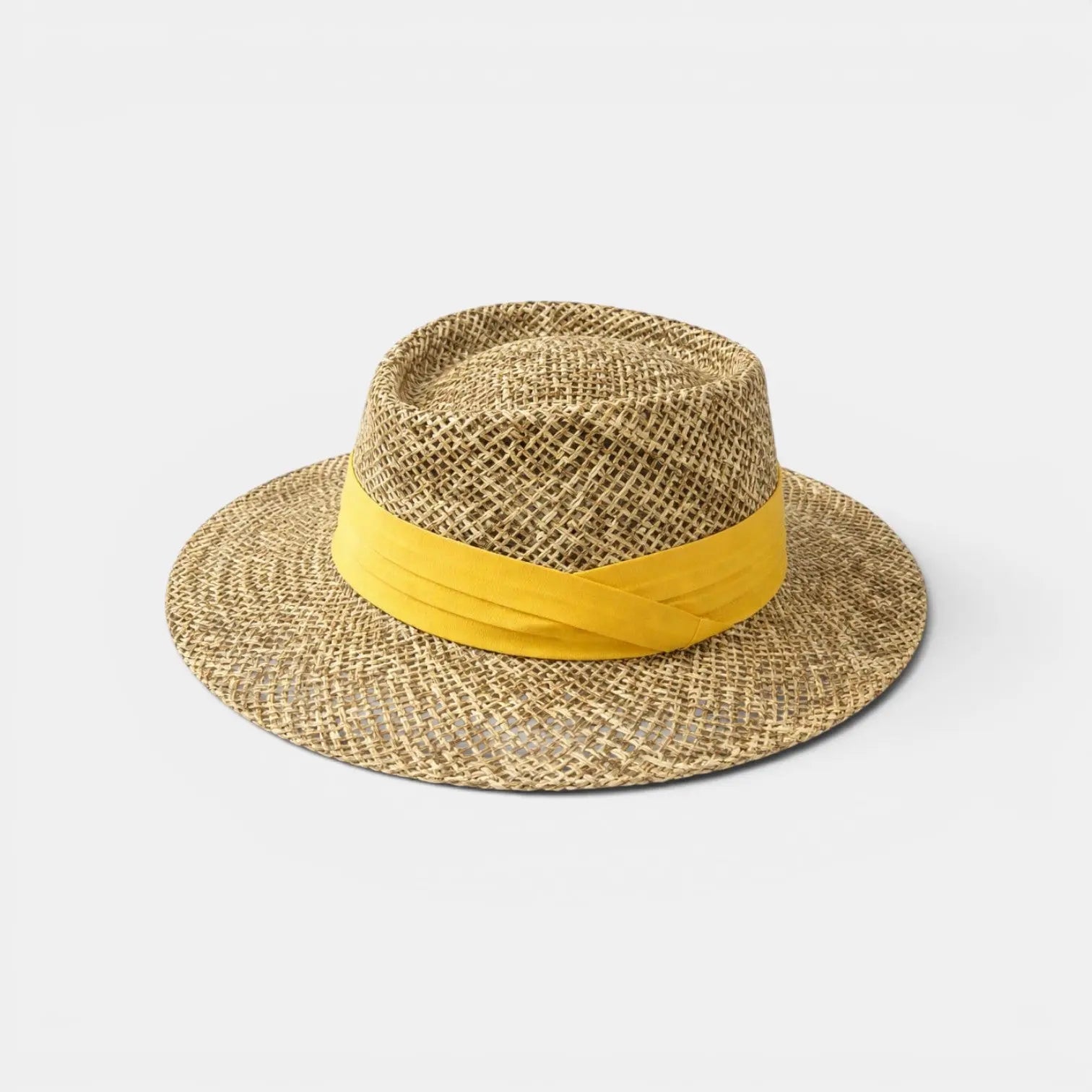 Chapeau Paille Bord Large Tressé Mixte Ruban Blanc La Boutique du Chapeau