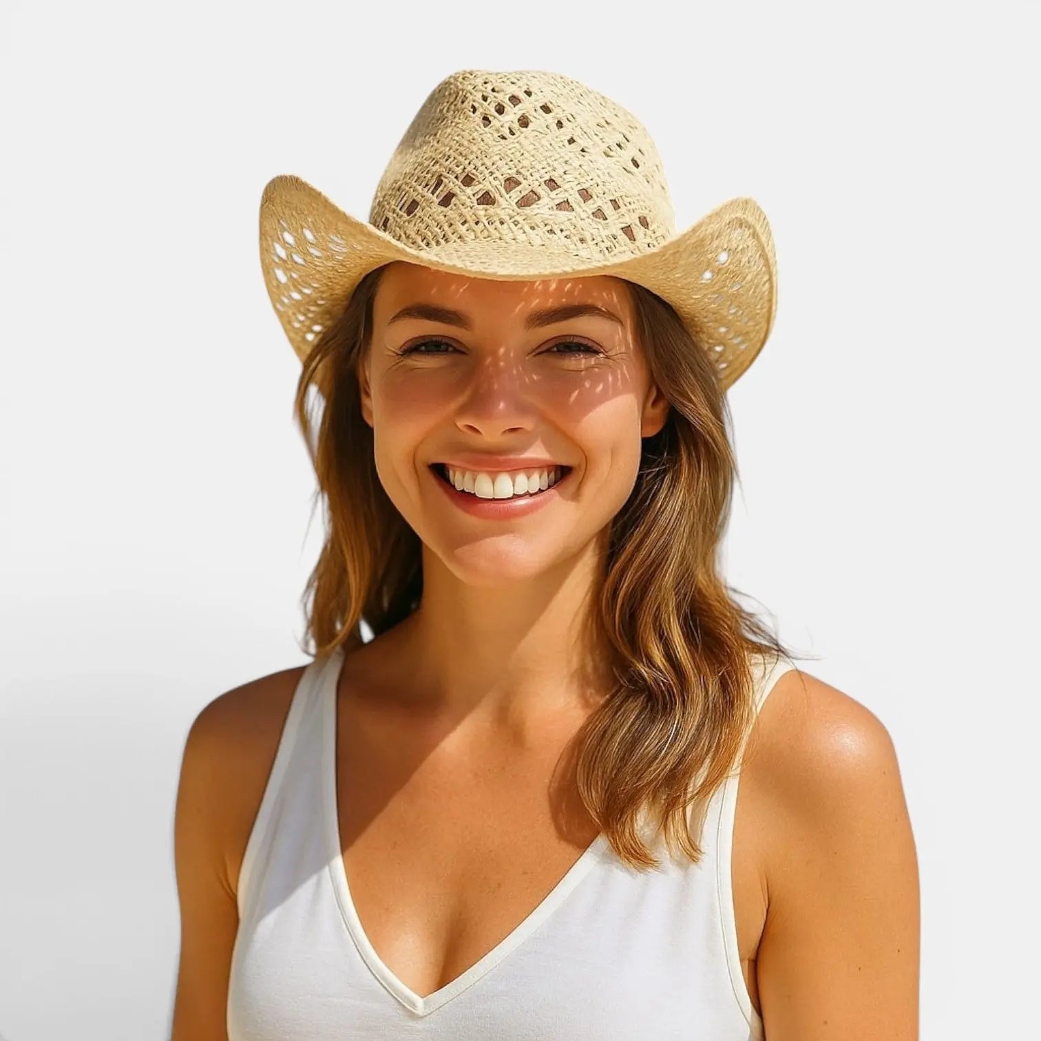 Chapeau Cowboy Paille Ajouré Femme