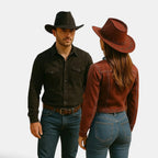 Chapeau Cowboy Suédine Brodé Unisexe La Boutique du Chapeau