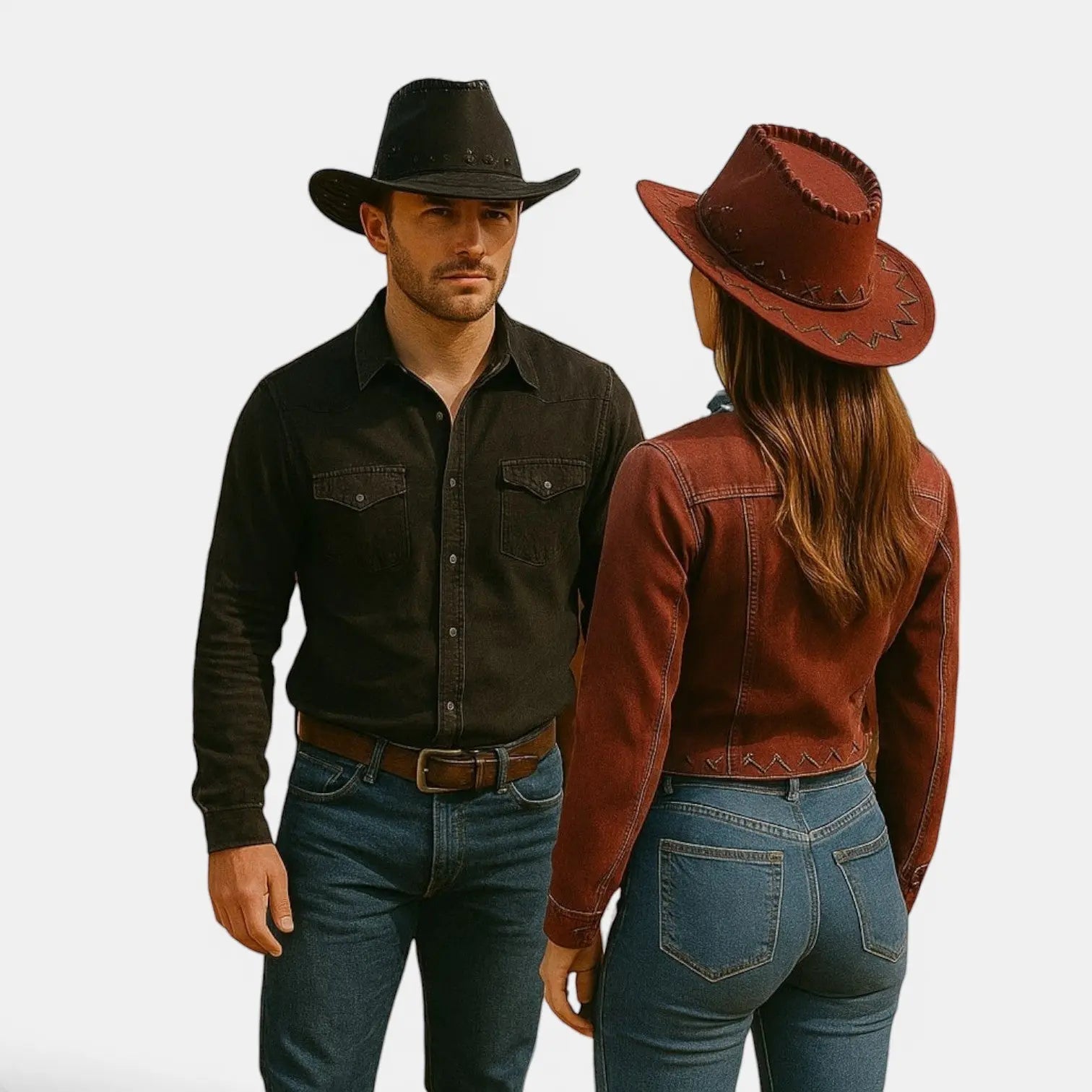 Chapeau Cowboy Suédine Brodé Unisexe