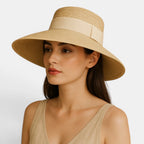 Chapeau Paille Bord Large Femme Ruban Crème La Boutique du Chapeau