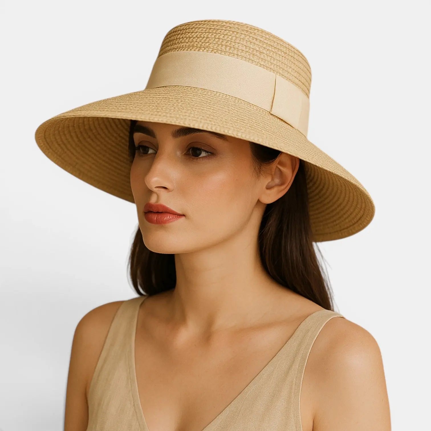 Chapeau Paille Bord Large Femme Ruban Crème La Boutique du Chapeau