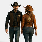 Chapeau Cowboy Sheriff Suédine Étoile Badge Unisexe La Boutique du Chapeau
