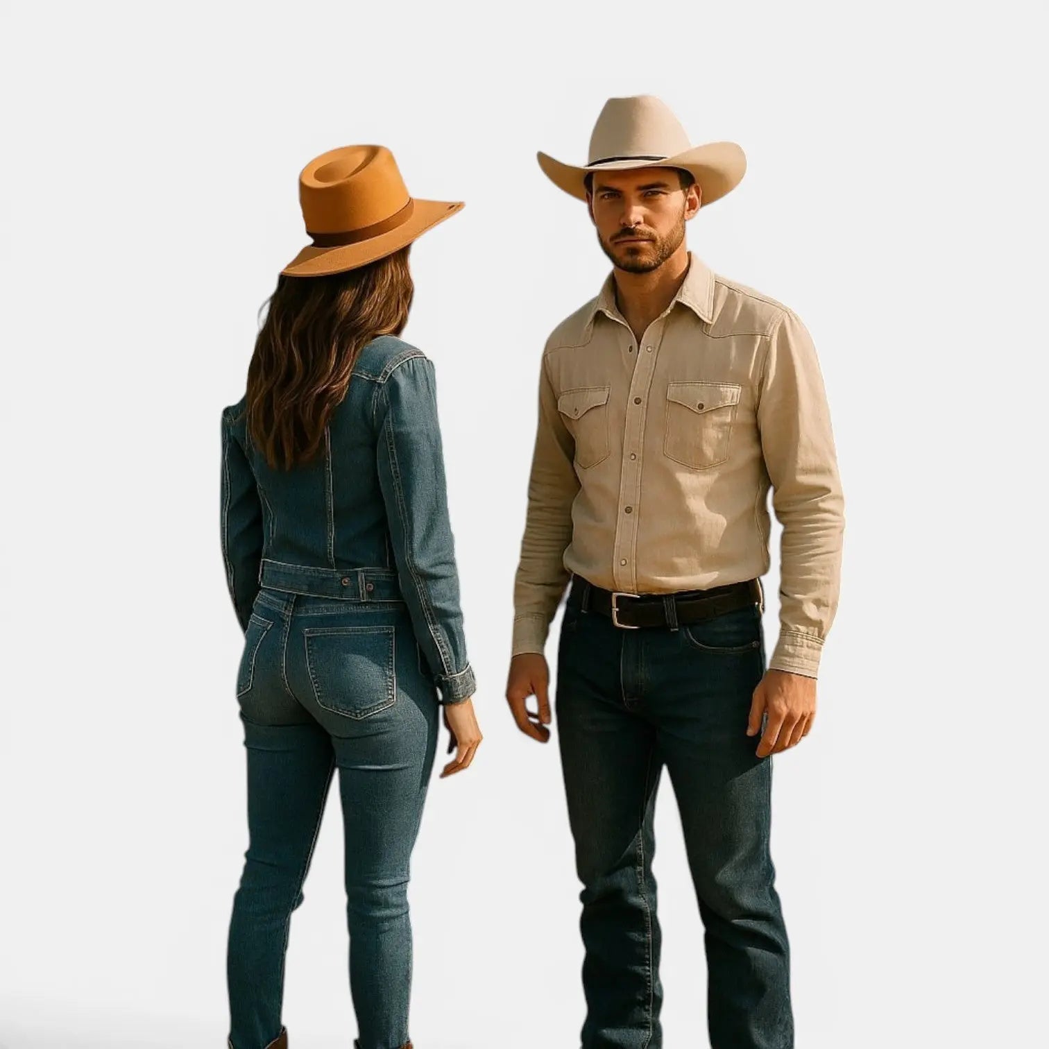 Chapeau Cowboy Feutre Structuré Bord Large Unisexe Camel La Boutique du Chapeau