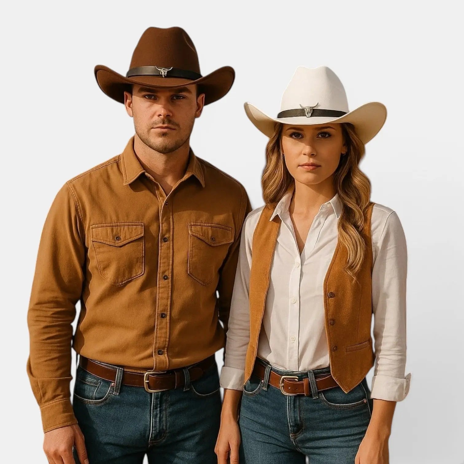Chapeau Cowboy Feutre Bord Large Boucle Taureau La Boutique du Chapeau