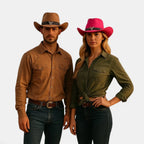 Chapeau Cowboy Feutrine Bandeau Ethnique Tête de Taureau La Boutique du Chapeau