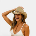 Chapeau Cowboy Paille Cordelette Réglable Femme La Boutique du Chapeau