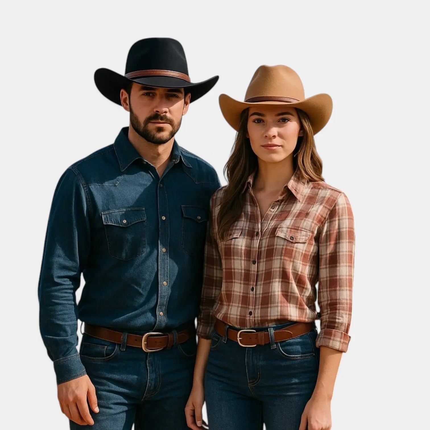 Chapeau Cowboy Feutre Bord Large Unisexe